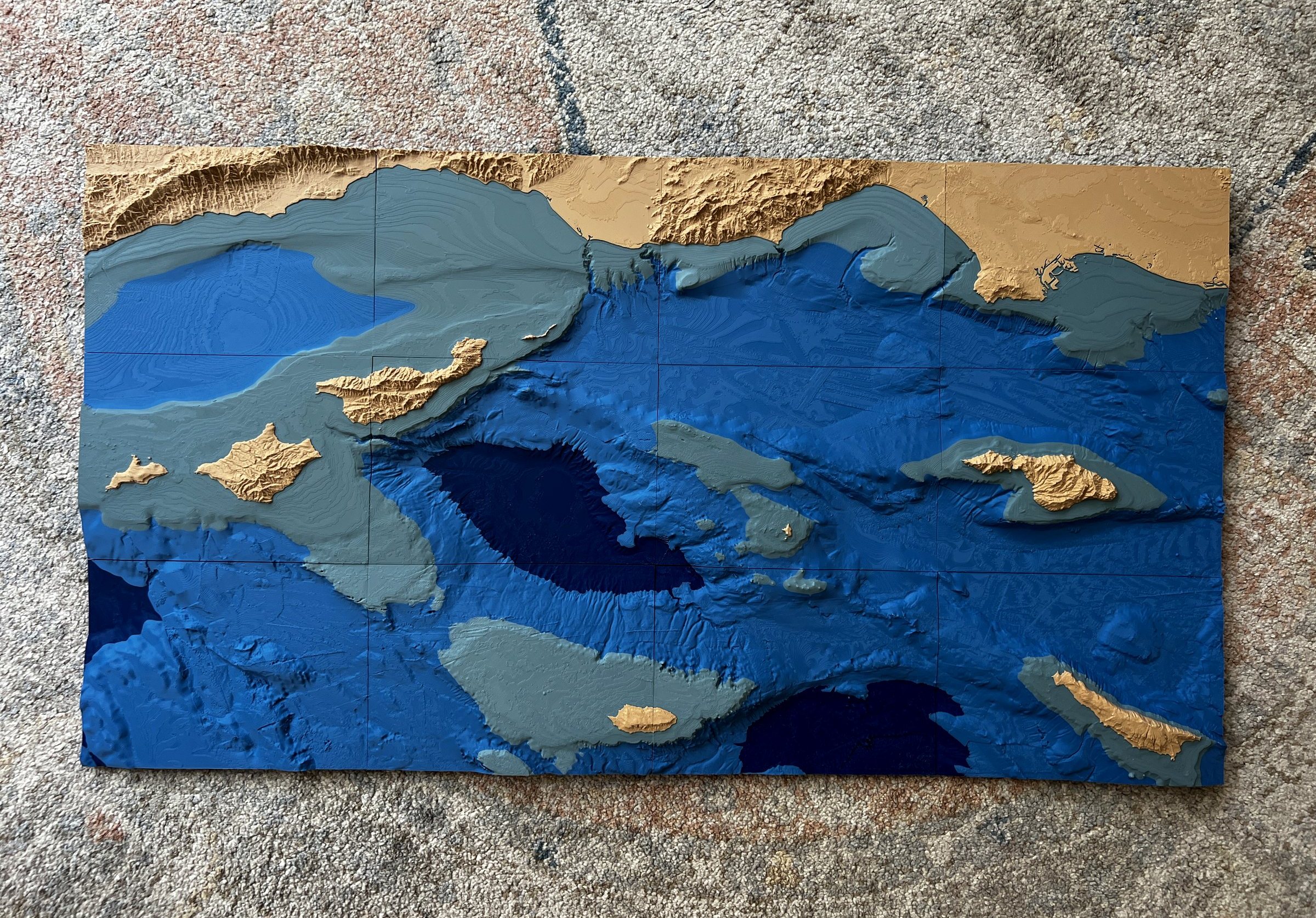 The full Channel Islands large-format relief
